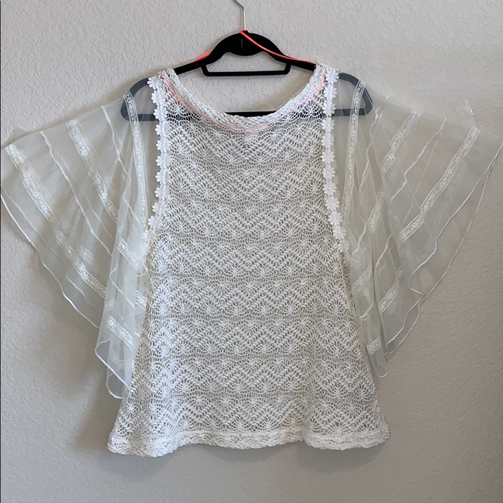 Free People White Lace Blouse